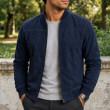 Cordoba Suede Bomber Jacket in Navy
