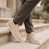 Corfu Suede Slip-On Boots in Nude