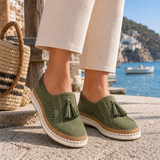 Deia Orthopedic Tassel Loafers in Green