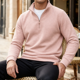 Delphi Quarter-Zip Pullover Sweatshirt in Pink