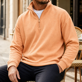 Delphi Quarter-Zip Pullover Sweatshirt in Orange