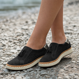 Erice Orthopedic Perforated Slip-Ons in Black