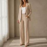 Estoril Tailored Two-Piece Suit in Beige