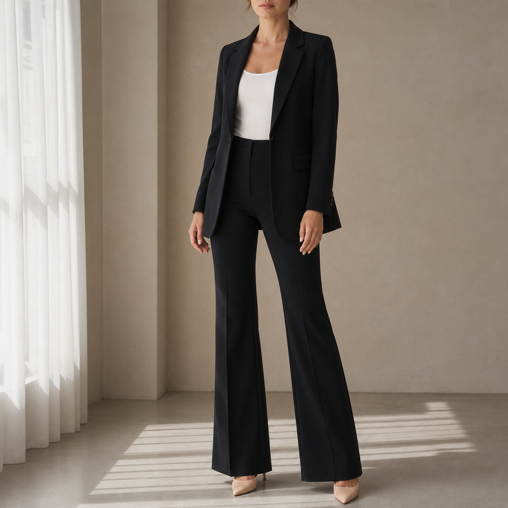 Estoril Tailored Two-Piece Suit in Black