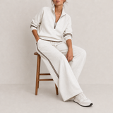 Fiesole Quarter-Zip Knit Set in White