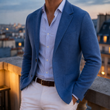 Figueres Knit Tailored Blazer in Blue
