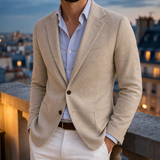 Figueres Knit Tailored Blazer in Beige