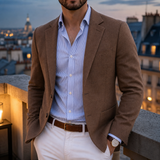 Figueres Knit Tailored Blazer in Brown