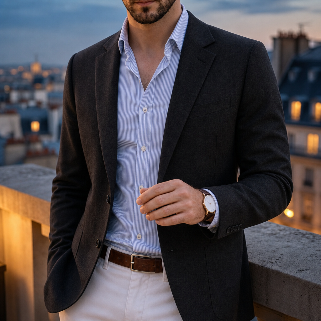 Figueres Knit Tailored Blazer in Black