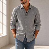 Formentor Casual Cotton Button-Up in Gray