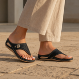 Getaria Orthopedic Wedge Sandals in Black