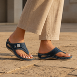 Getaria Orthopedic Wedge Sandals in Navy
