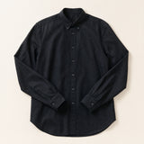 The Tribeca Men's Chambray Shirt in Black, flat lay