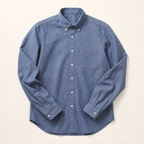 The Tribeca Men's Chambray Shirt in Indigo, flat lay