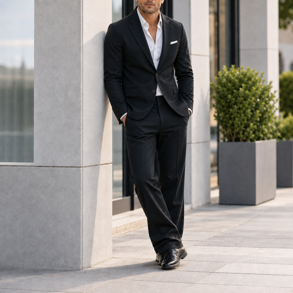 Hydra Slim Fit Suit Set in Black