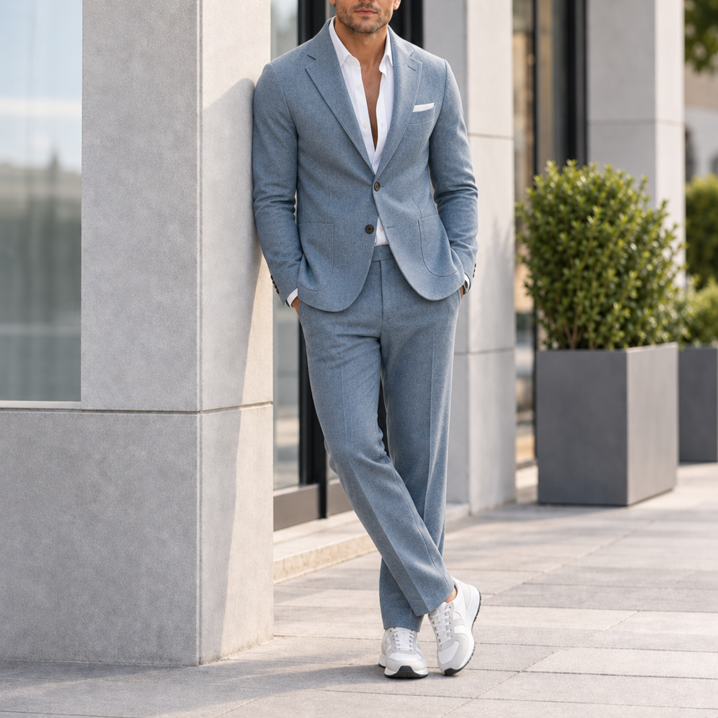 Hydra Slim Fit Suit Set in Blue