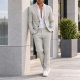 Hydra Slim Fit Suit Set in Light Gray