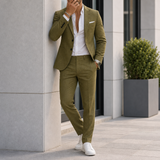 Hydra Slim Fit Suit Set in Olive Green