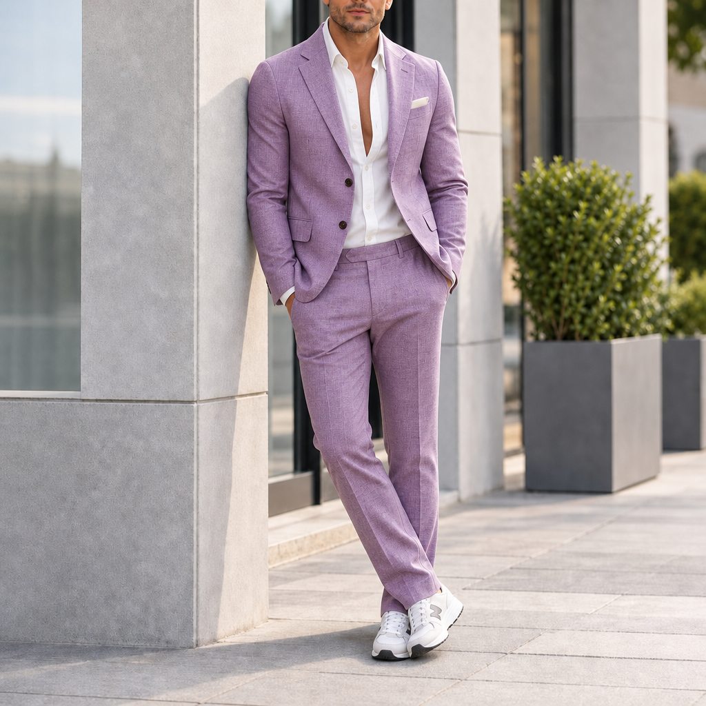 Hydra Slim Fit Suit Set in Purple