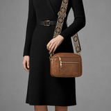 Kythnos Leather Crossbody Bag in Brown