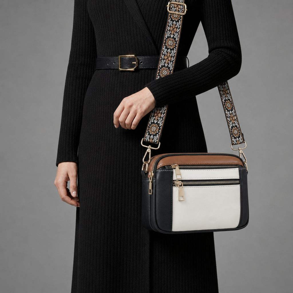 Kythnos Leather Crossbody Bag in Multicolor