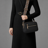 Kythnos Leather Crossbody Bag in Black