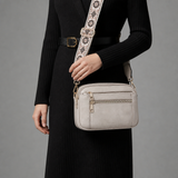 Kythnos Leather Crossbody Bag in Grey