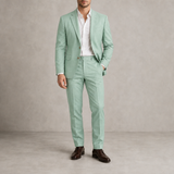 Leros Linen Suit Set in Light Green