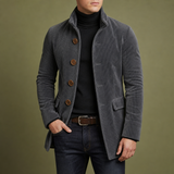 Methoni Corduroy Button Jacket in Gray