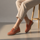 Mijas Orthopedic Suede Loafers in Rust