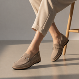 Mijas Orthopedic Suede Loafers in Khaki
