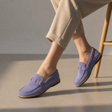 Mijas Orthopedic Suede Loafers in Purple