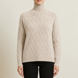 Milos Cashmere Blend Turtleneck Sweater in Beige