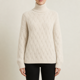 Milos Cashmere Blend Turtleneck Sweater in Cream