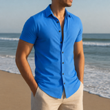 Monreale Muscle Fit Button Shirt in Royal Blue