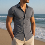 Monreale Muscle Fit Button Shirt in Gray