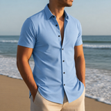 Monreale Muscle Fit Button Shirt in Light Blue