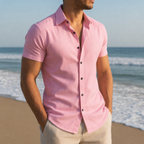 Monreale Muscle Fit Button Shirt in Pink