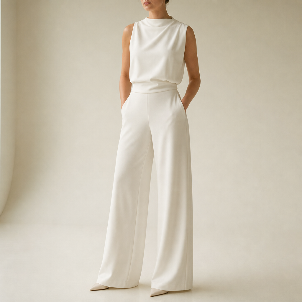 Monsanto Wide Leg Jumpsuit in White