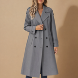 Nafplio Double-Breasted Trench Coat in Gray