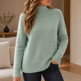 Nazare Ribbed Roll Neck Sweater in Green