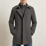 Nisyros Wool Utility Overcoat in Graphite Gray
