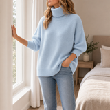Obidos Oversized Turtleneck Sweater in Blue