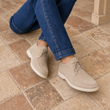 Opatija Suede Lace-Up Derbies in Beige