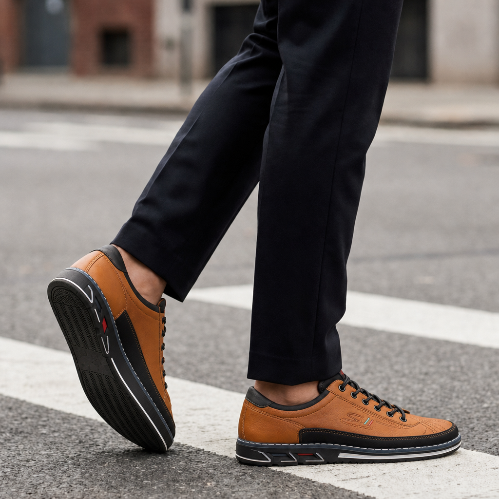 Patmos Premium Leather Sneakers in Camel Brown
