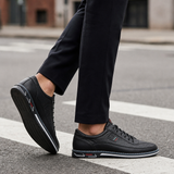 Patmos Premium Leather Sneakers in Midnight Black