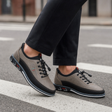 Patmos Premium Leather Sneakers in Stone Gray