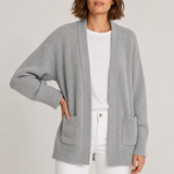 Pisa Open Front Knit Cardigan in Gray
