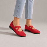 Portofino Orthopedic Cross Strap Ballet Flats in Red