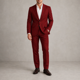 Rovinj Classic Linen Suit Set in Red